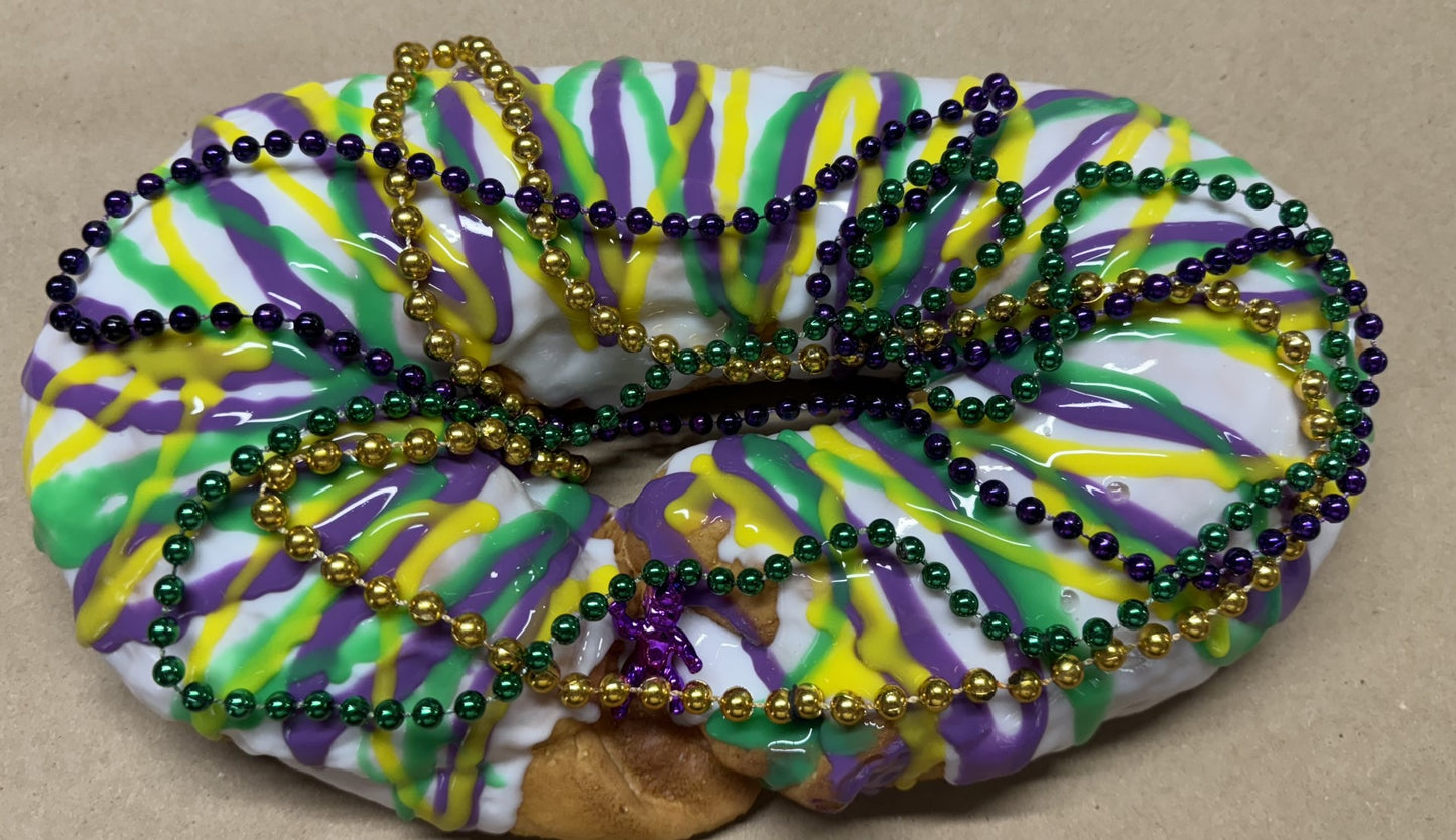 Mardi Gras King Cake, (Round or Oval Shape)