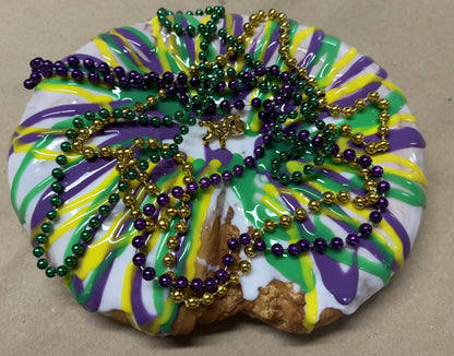 Mardi Gras King Cake, (Round or Oval Shape)