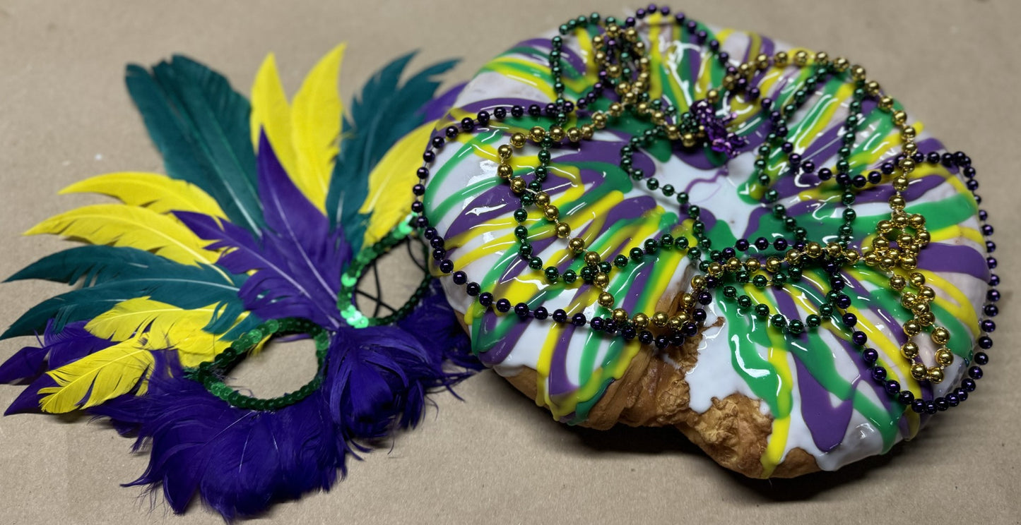 Mardi Gras King Cake, (Round or Oval Shape)